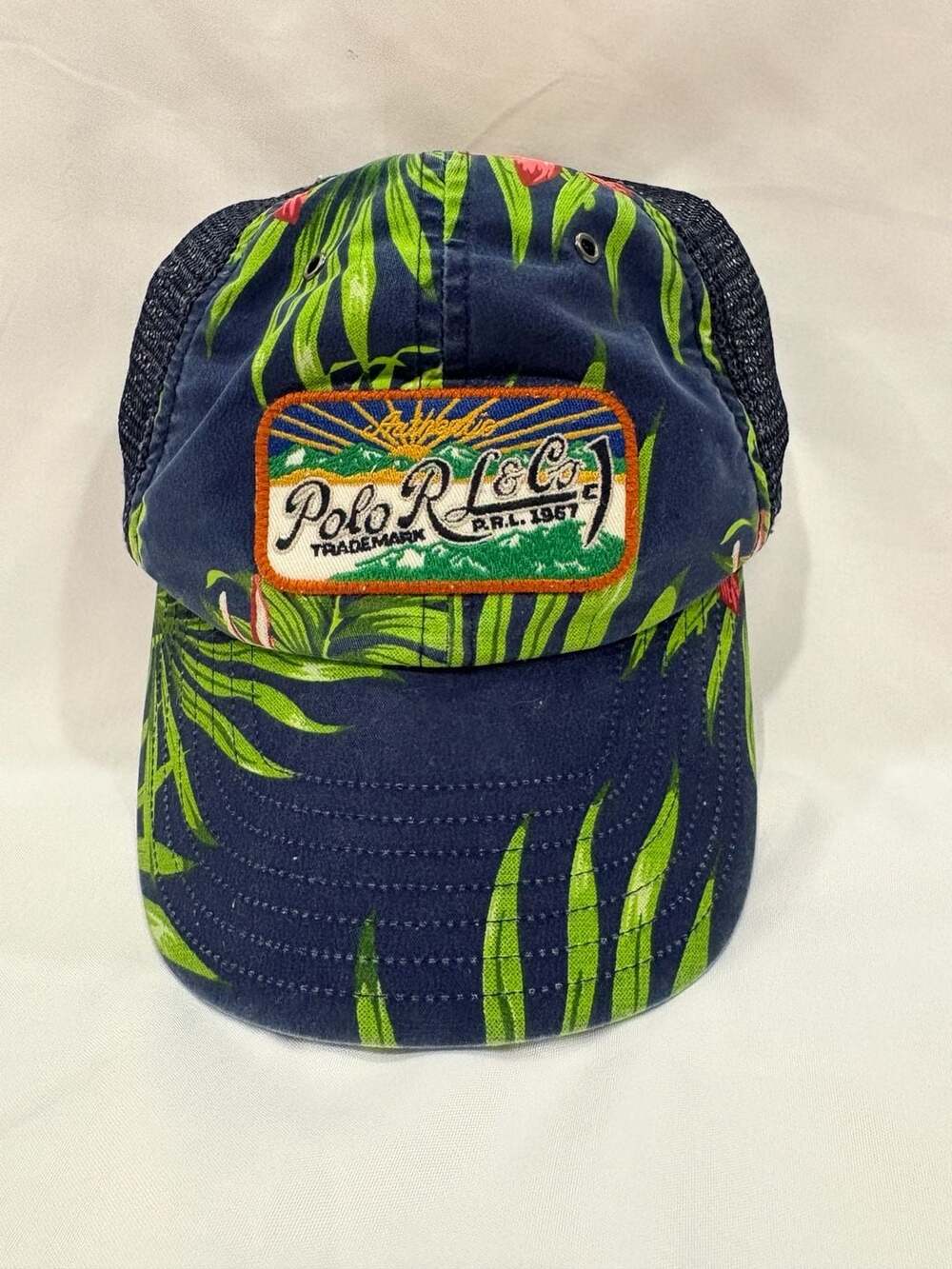 Polo Ralph Lauren Tropical Palm Print Trucker Hat with Patch